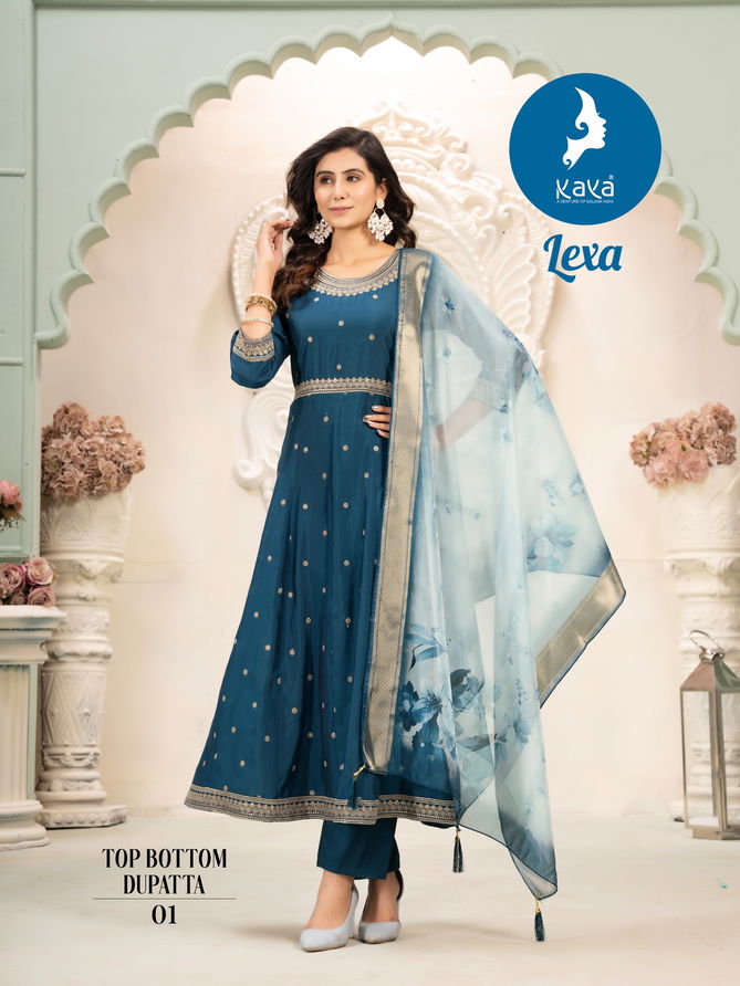 Lexa By Kaya Roman Silk Designer Kurti With Bottom Dupatta Wholesale Price In Surat